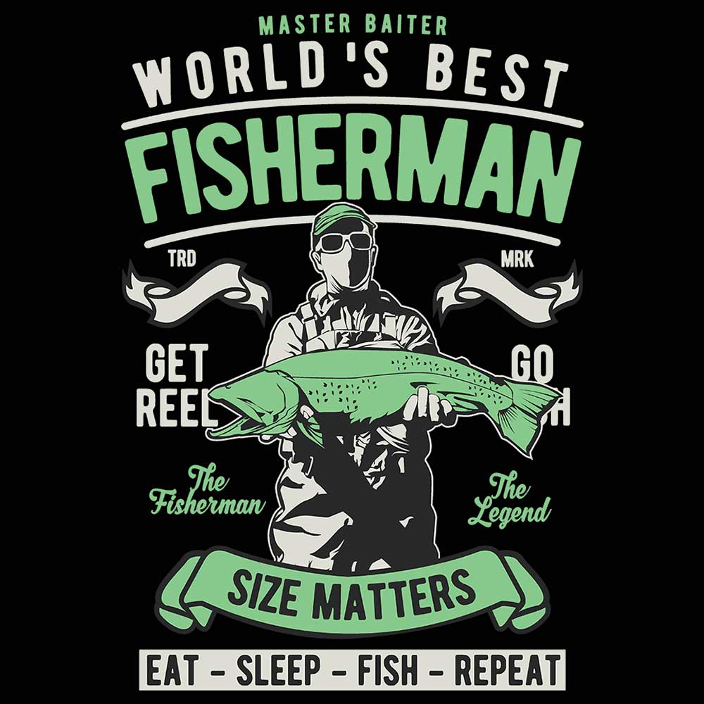 Worlds Best Fisherman Fishing Size Matters - Mens 123t Funny T-Shirt Tshirts