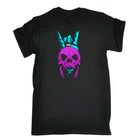 Skull Finger Horns Peace - Mens Funny T-Shirt Tshirts