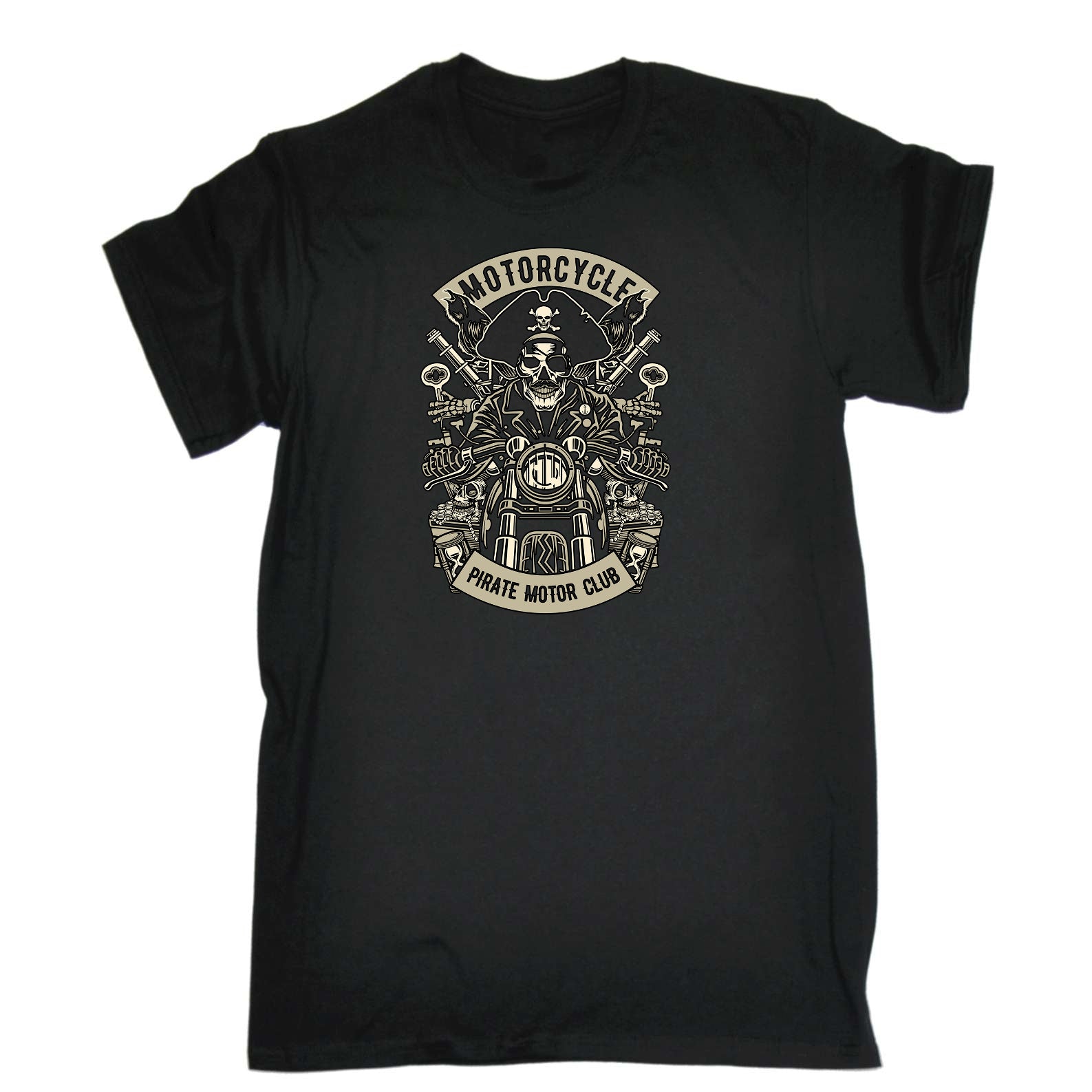 Pirate Motorcycle Club Motorbike - Mens Funny T-Shirt Tshirts