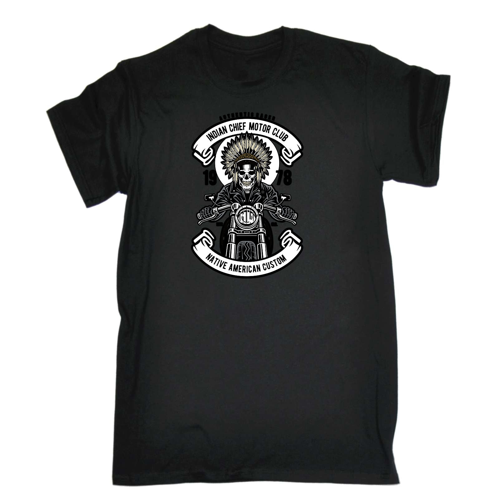 Indian Chief Biker Motorcycle Motorbike - Mens Funny T-Shirt Tshirts