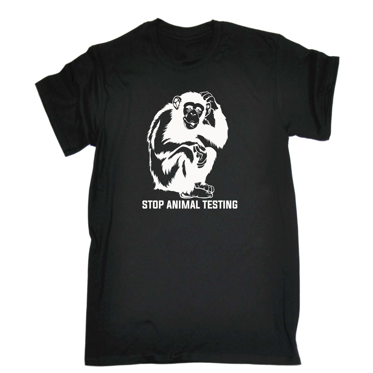 Stop Testing Animals Monkey - Mens Funny T-Shirt Tshirts
