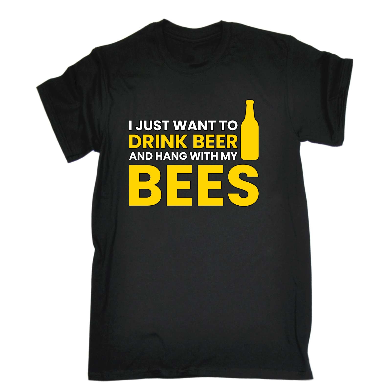Just Want To Drink Beer And Hand With My Bees Alcohol - Mens Funny T-Shirt Tshirts