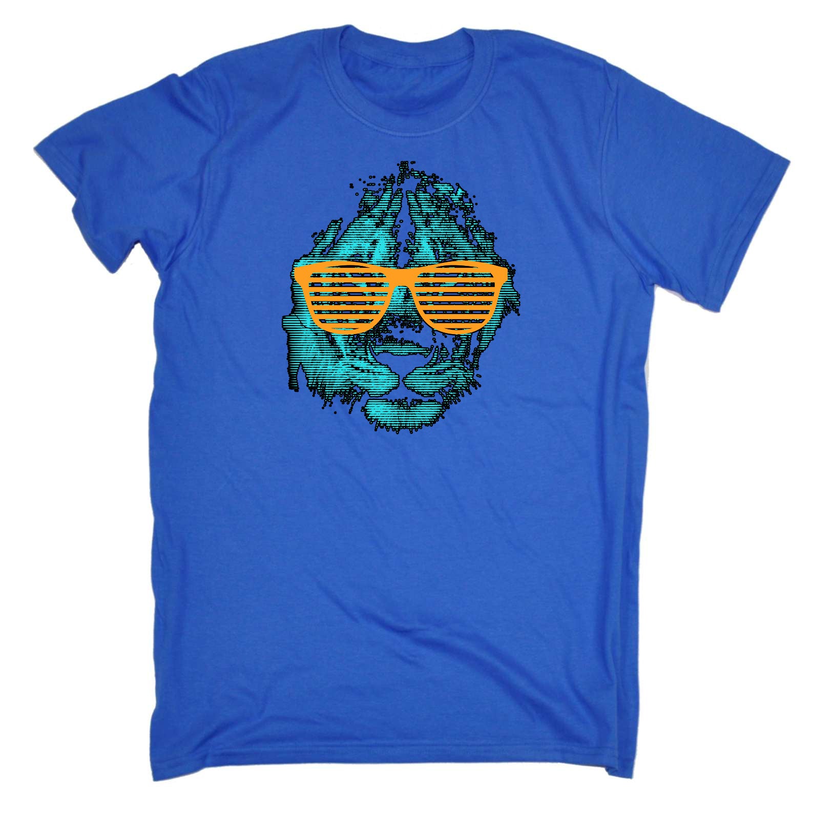 Raving Retro Lion - Mens Funny T-Shirt Tshirts