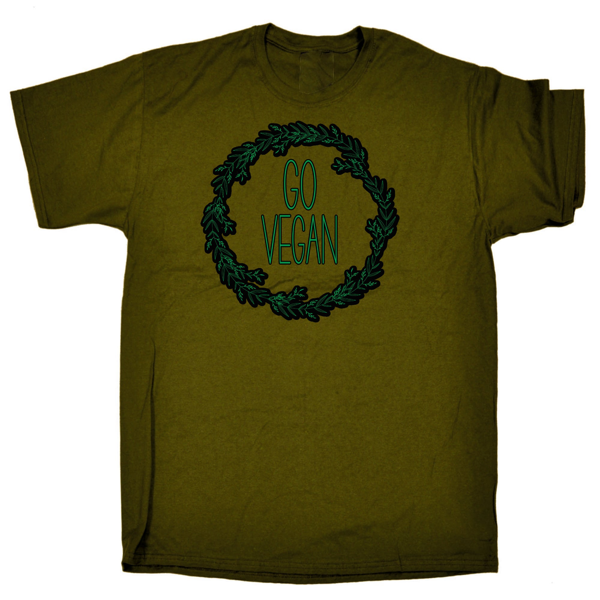 Go Vegan Wreth - Mens Funny T-Shirt Tshirts