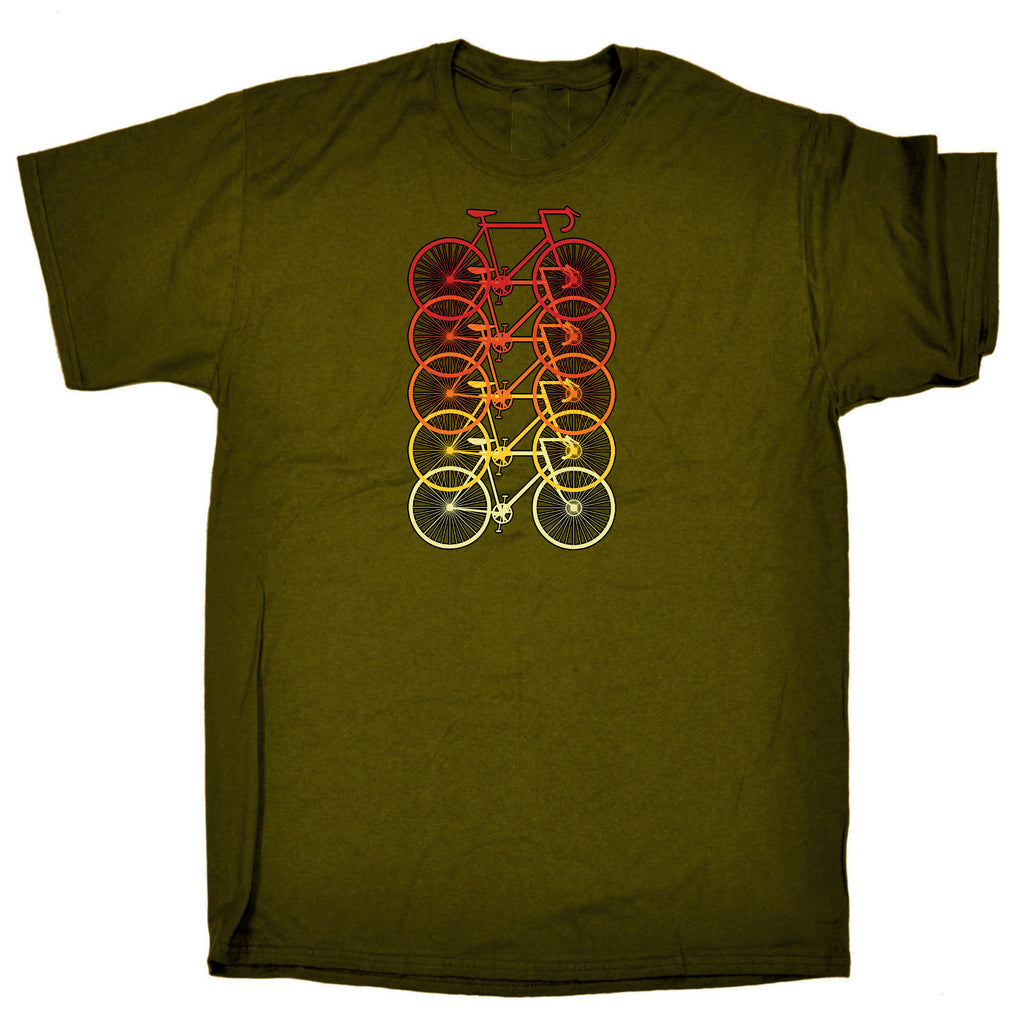 Multicoloured Racer Bikes Cycling Bicycle Bike - Mens Funny T-Shirt Tshirts