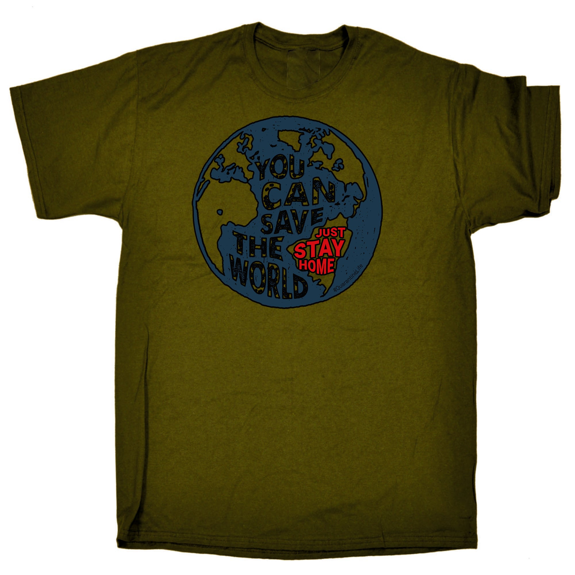 Save The World Stay Home Quarantine - Mens Funny T-Shirt Tshirts