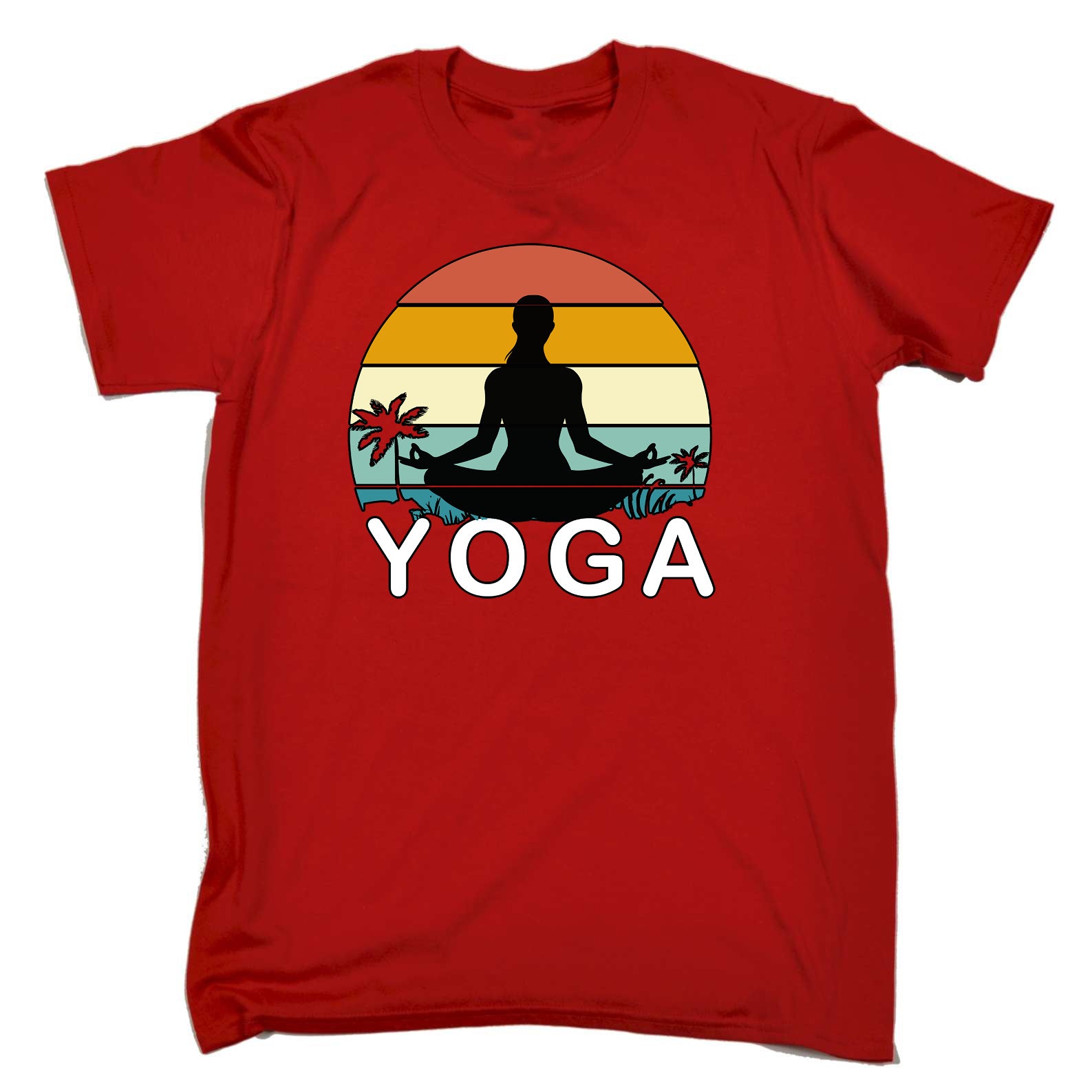 Yoga Sunset - Mens Funny T-Shirt Tshirts