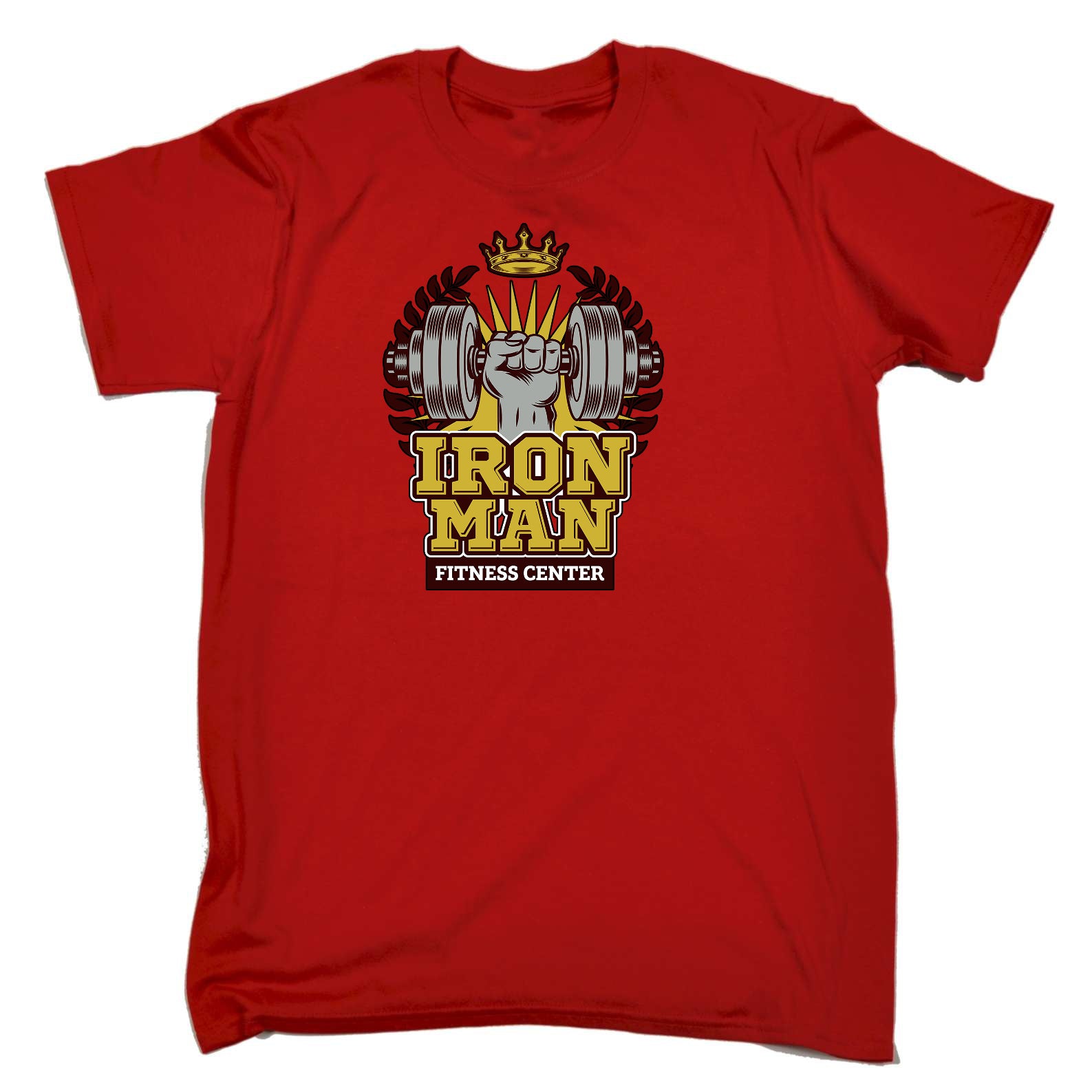Iron Man Fitness Center Gym Bodybuilding Weights - Mens Funny T-Shirt Tshirts