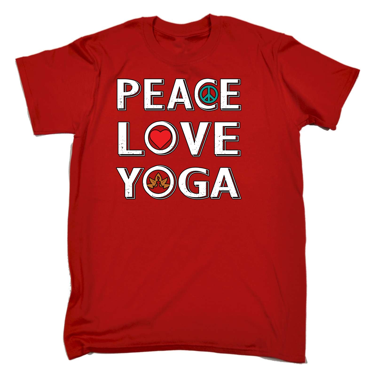 Peace Love Yoga - Mens Funny T-Shirt Tshirts