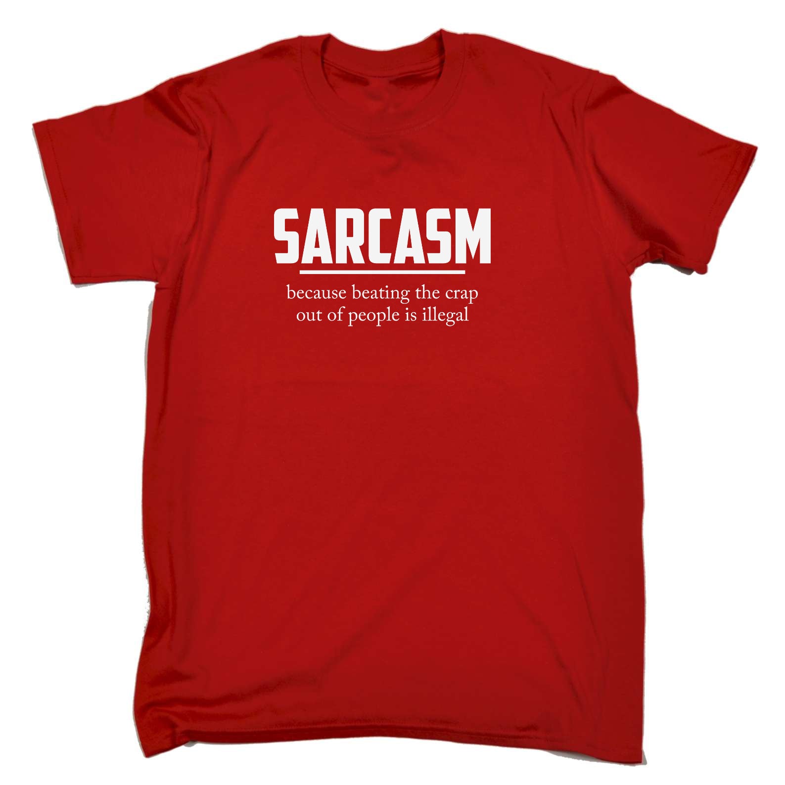 Sarcasm Beating Is Illegal - Mens Funny T-Shirt Tshirts