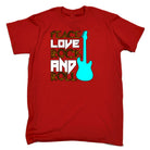 Peace Love Rock And Roll Guitar - Mens Funny T-Shirt Tshirts