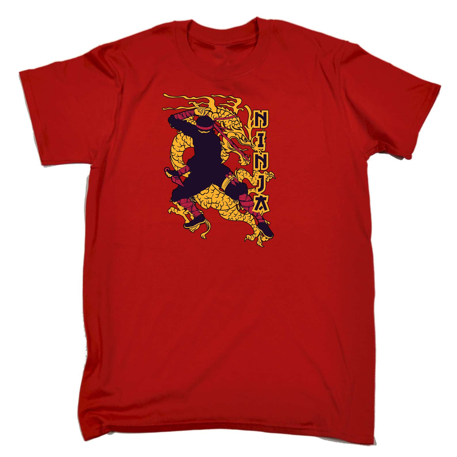 Ninja Warrior Dragon - Mens Funny T-Shirt Tshirts