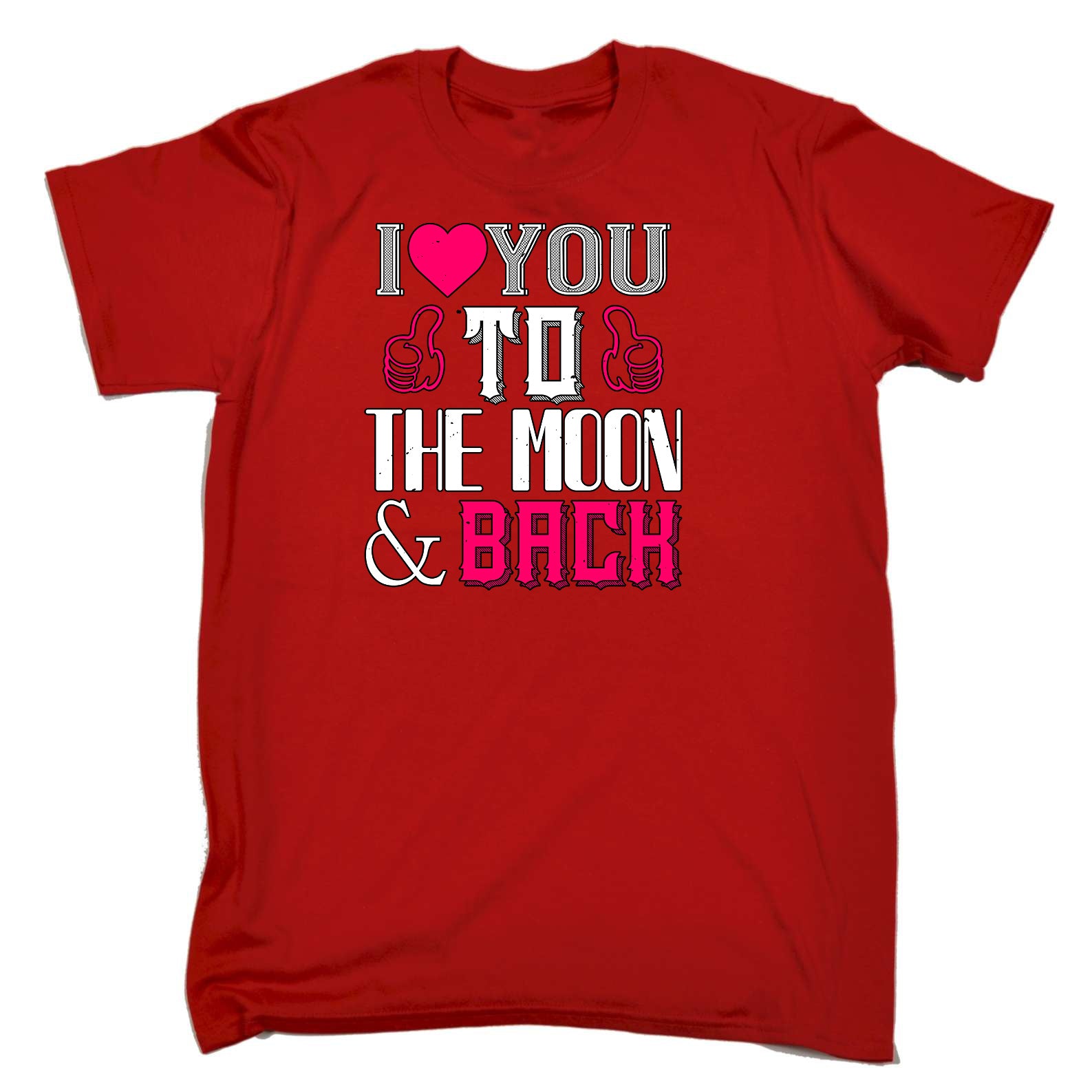 I Love You To The Moon Back Valentine - Mens Funny T-Shirt Tshirts