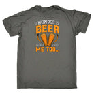 I Wonder If Beer Things About Me Too Alcohol - Mens Funny T-Shirt Tshirts