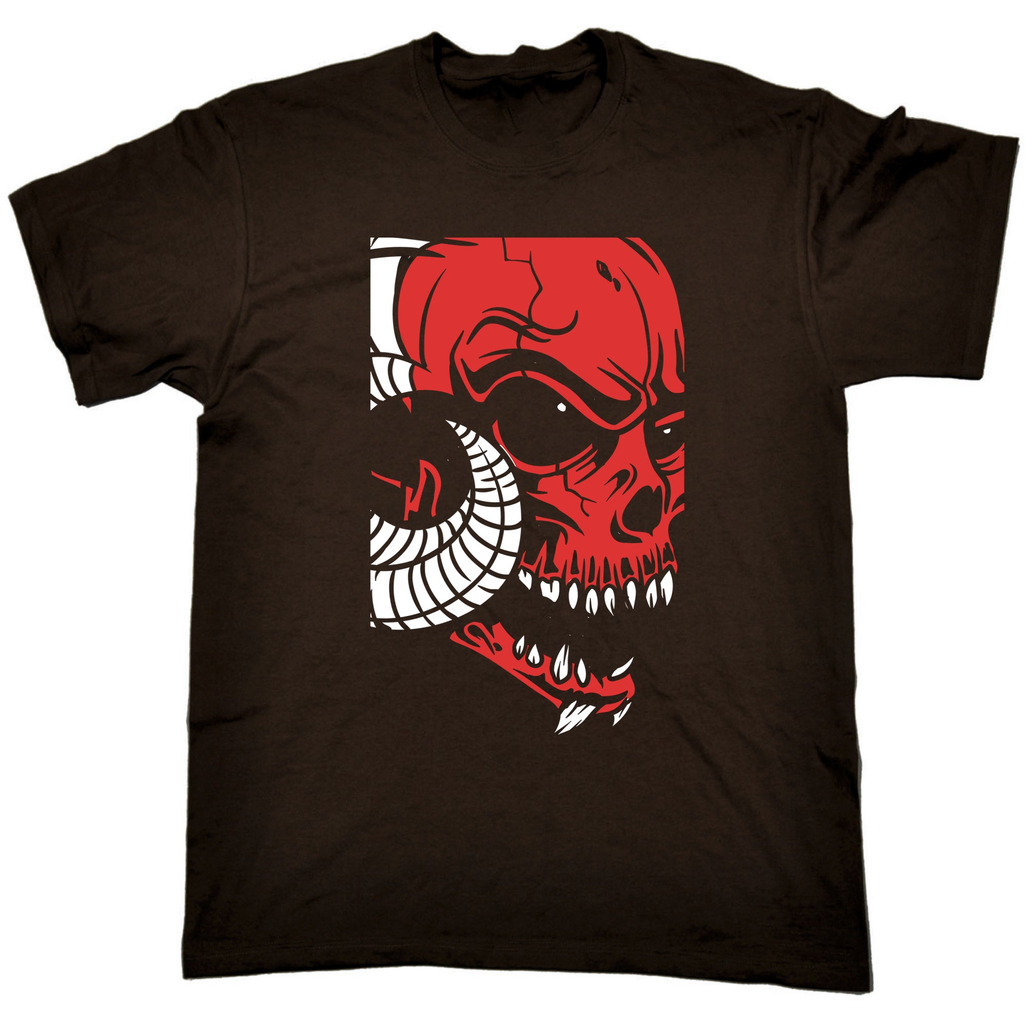 Horned Skull Fashion - Mens Funny T-Shirt Tshirts