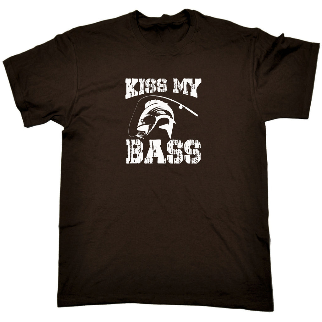 Kiss My Bass Fishing Angling Fish - Mens Funny T-Shirt Tshirts