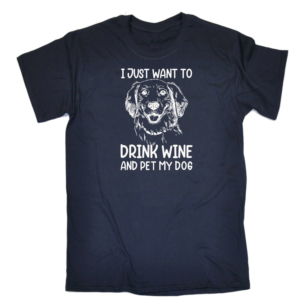 Srink Wine And Pet My Dog Dogs Animal - Mens Funny T-Shirt Tshirts