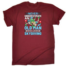 Never Underestimate An Old Man Skydiving - Mens Funny T-Shirt Tshirts