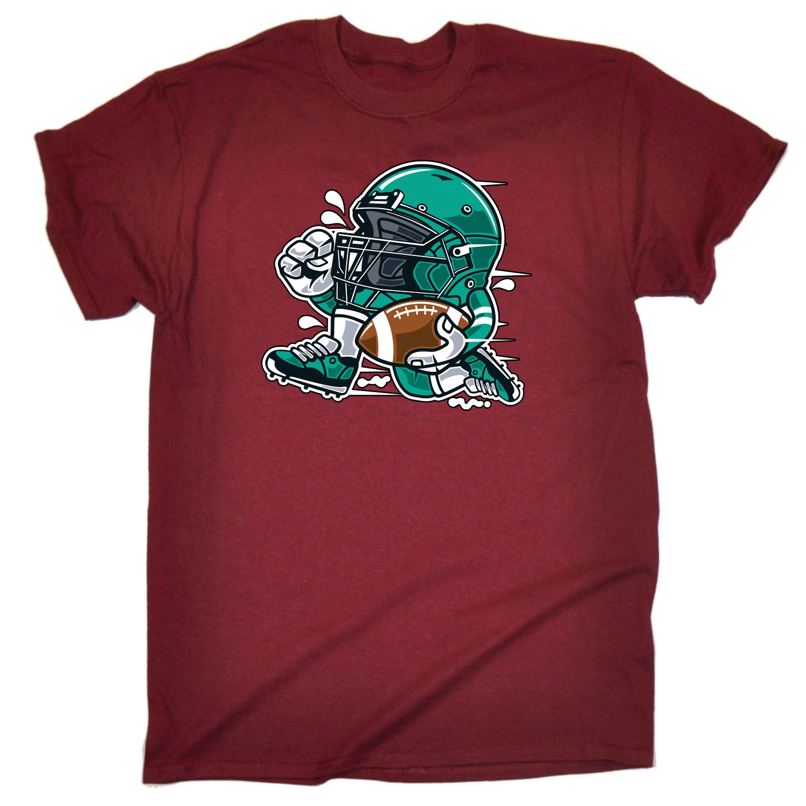 Gridiron Football Player American Cartoon - Mens Funny T-Shirt Tshirts