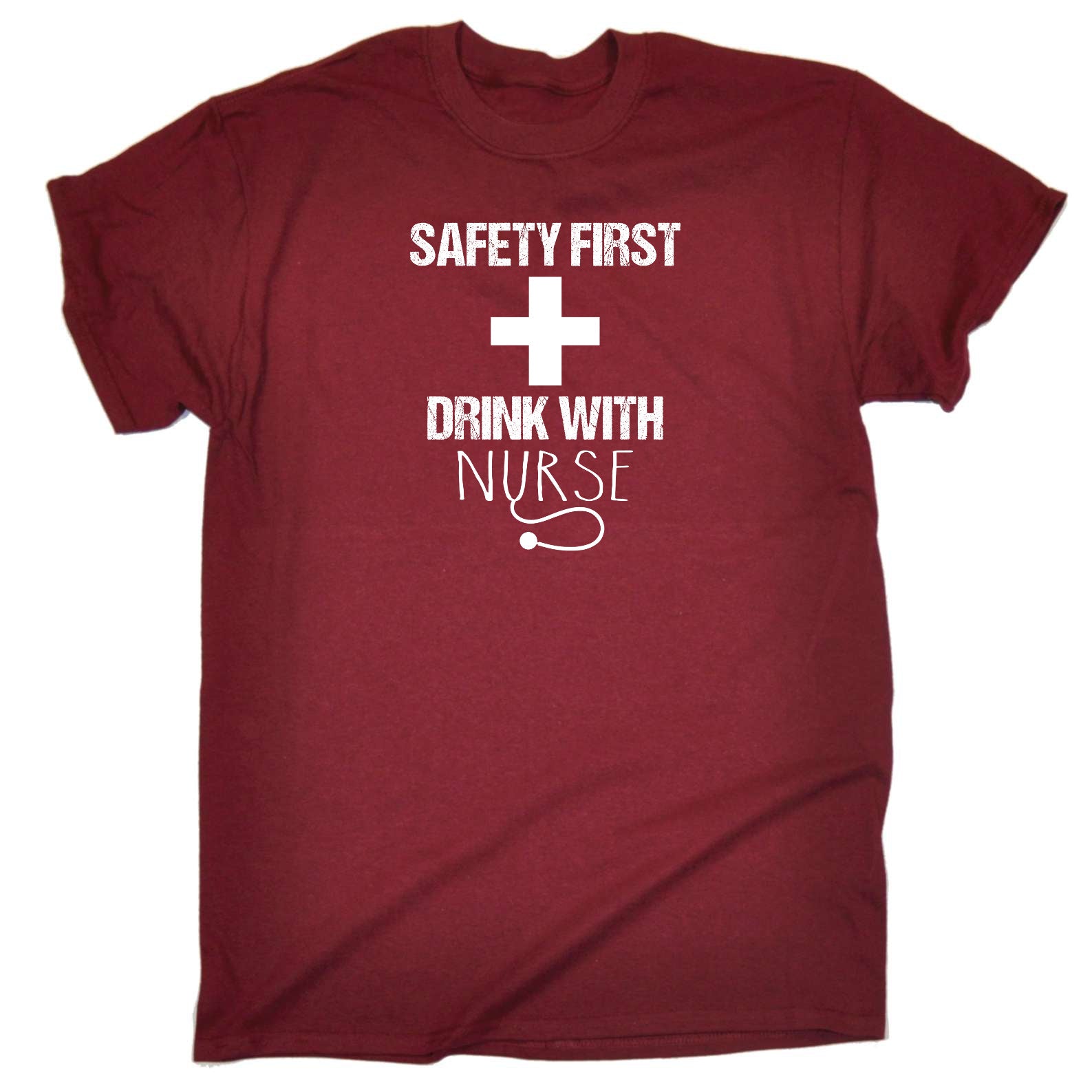 Safety First Drink With A Nurse - Mens Funny T-Shirt Tshirts