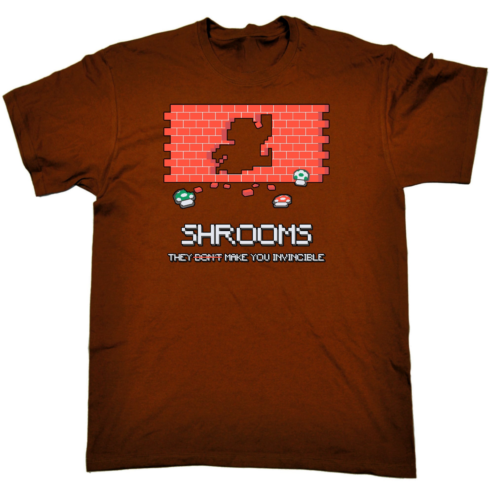 Shroom Make You Invincible Cartoon - Mens Funny T-Shirt Tshirts