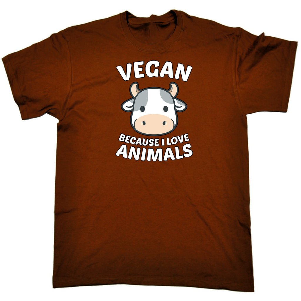 Vegan Because I Love Animals Food - Mens Funny T-Shirt Tshirts