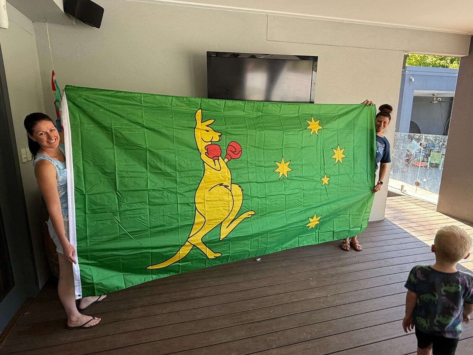 LARGE KANGAROO BOXING Australia Flag Flags Australian Ozzie Outdoor 5ft x 10ft