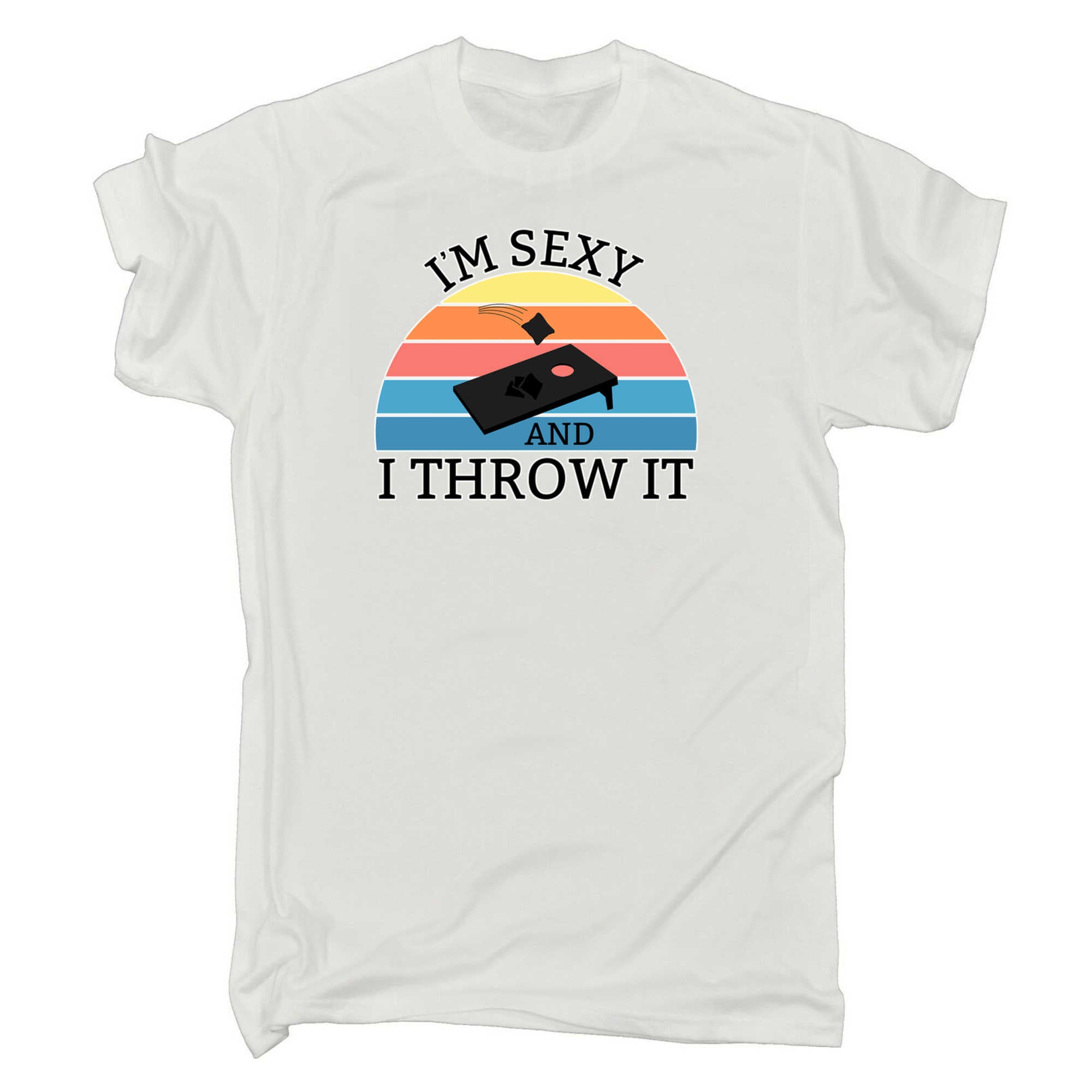 Im Sexy And I Throw It Cornhole - Mens 123t Funny T-Shirt Tshirts