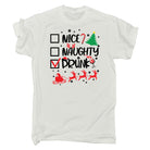 Nice Naughty Drunk Christmas Funny - Mens Funny T-Shirt Tshirts