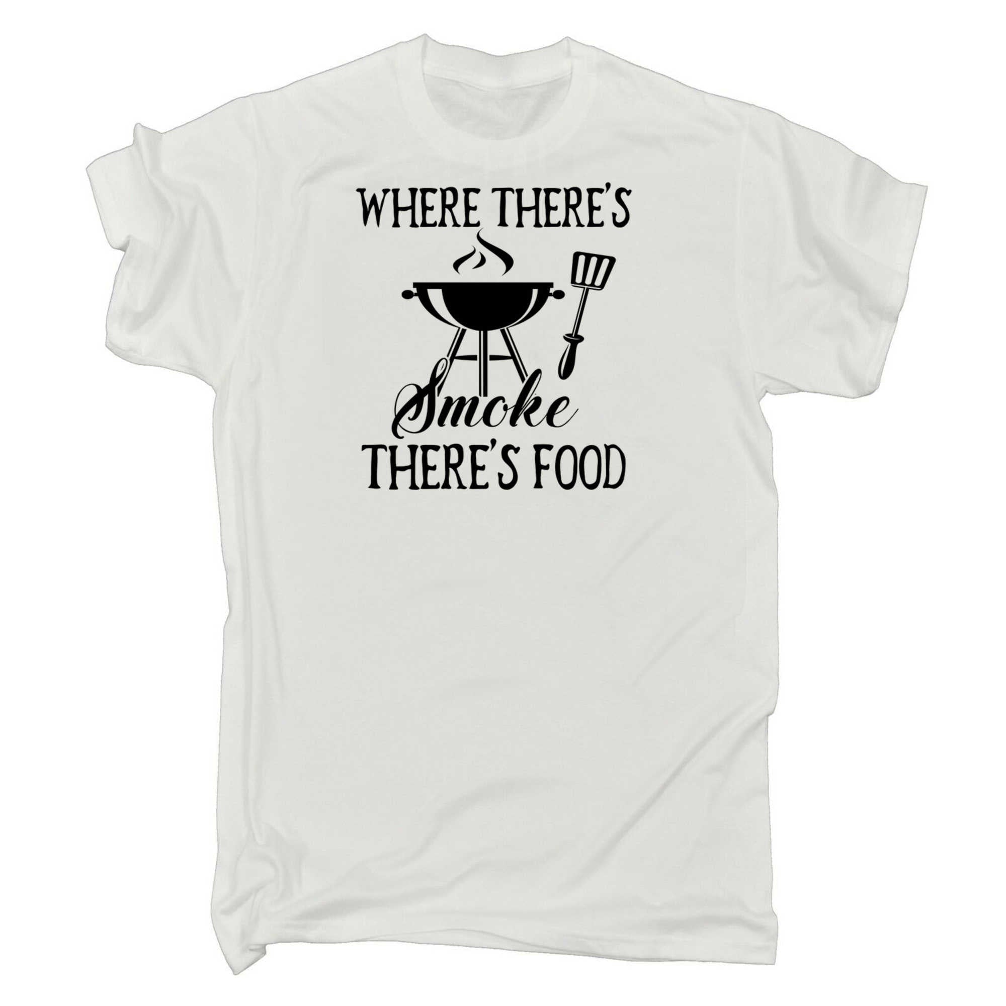 Where Theres Smoke Food Pork Grill Barbecue Bbq - Mens 123t Funny T-Shirt Tshirts