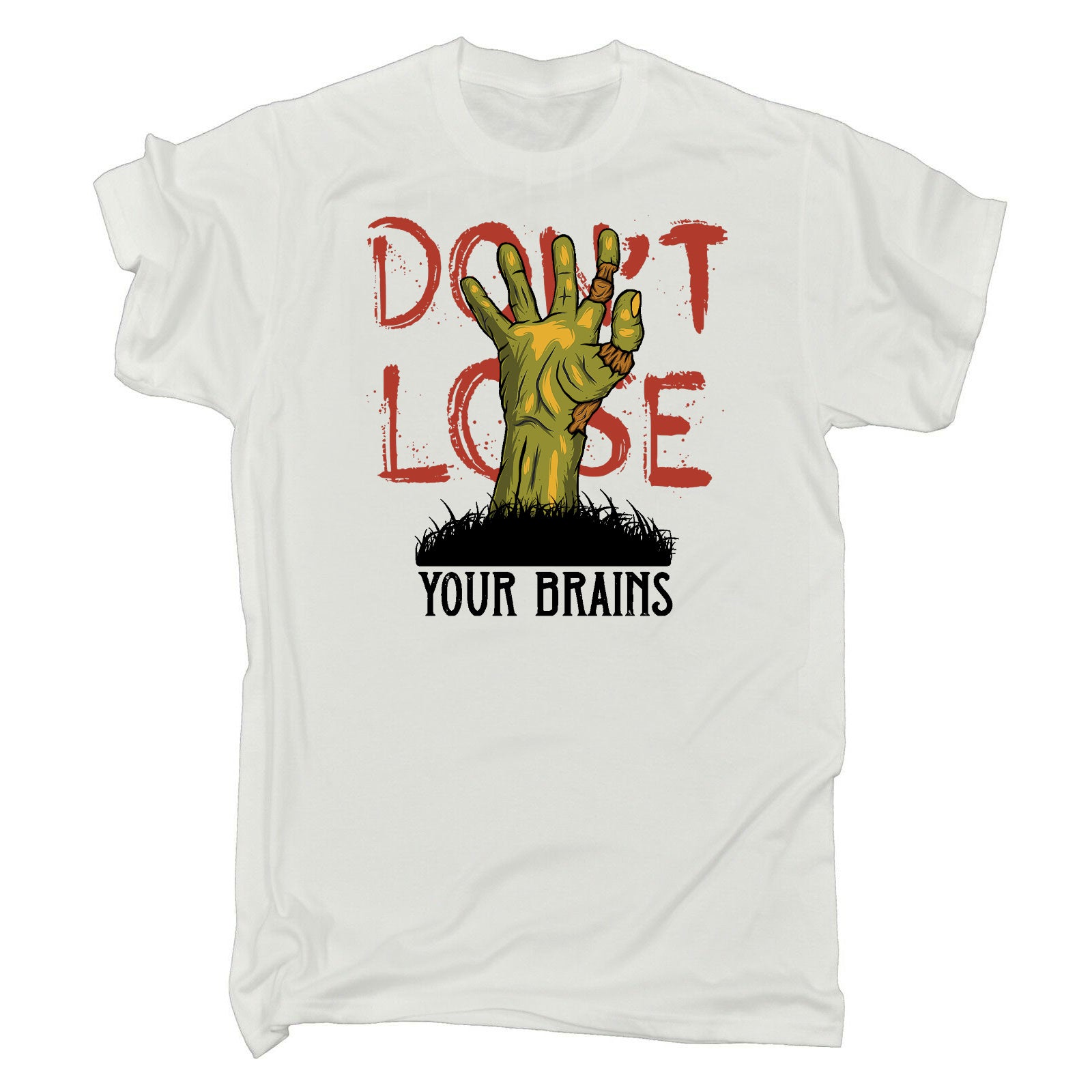 Dont Lose Your Brains Halloween - Mens Funny T-Shirt Tshirts