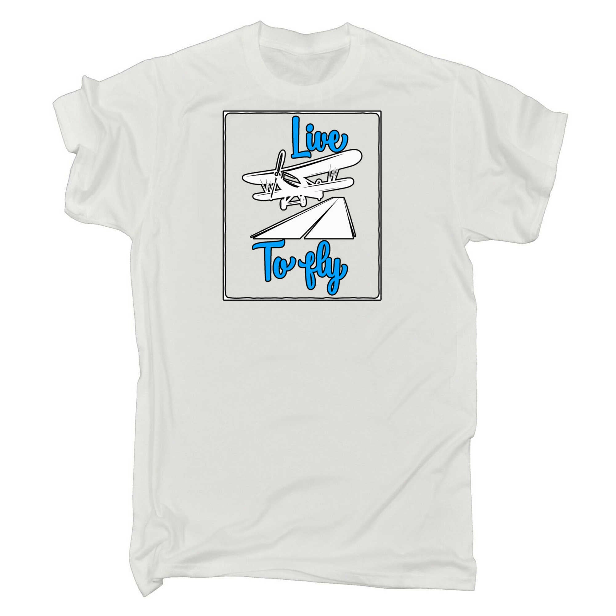 Live To Fly Plane Aviation Pilot - Mens 123t Funny T-Shirt Tshirts