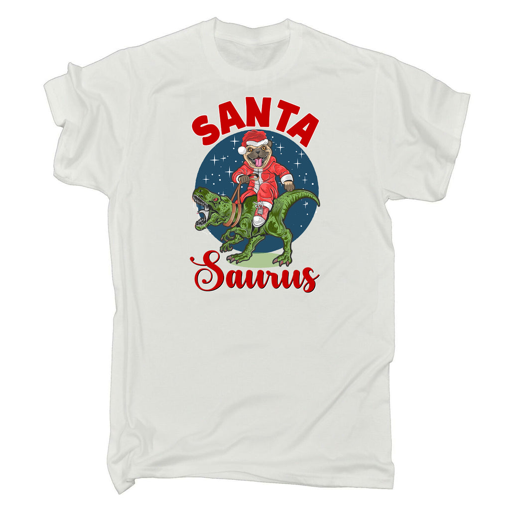 Santa Saurus Dinosaur Christmas Xmas Pug Dog - Mens Funny T-Shirt Tshirts