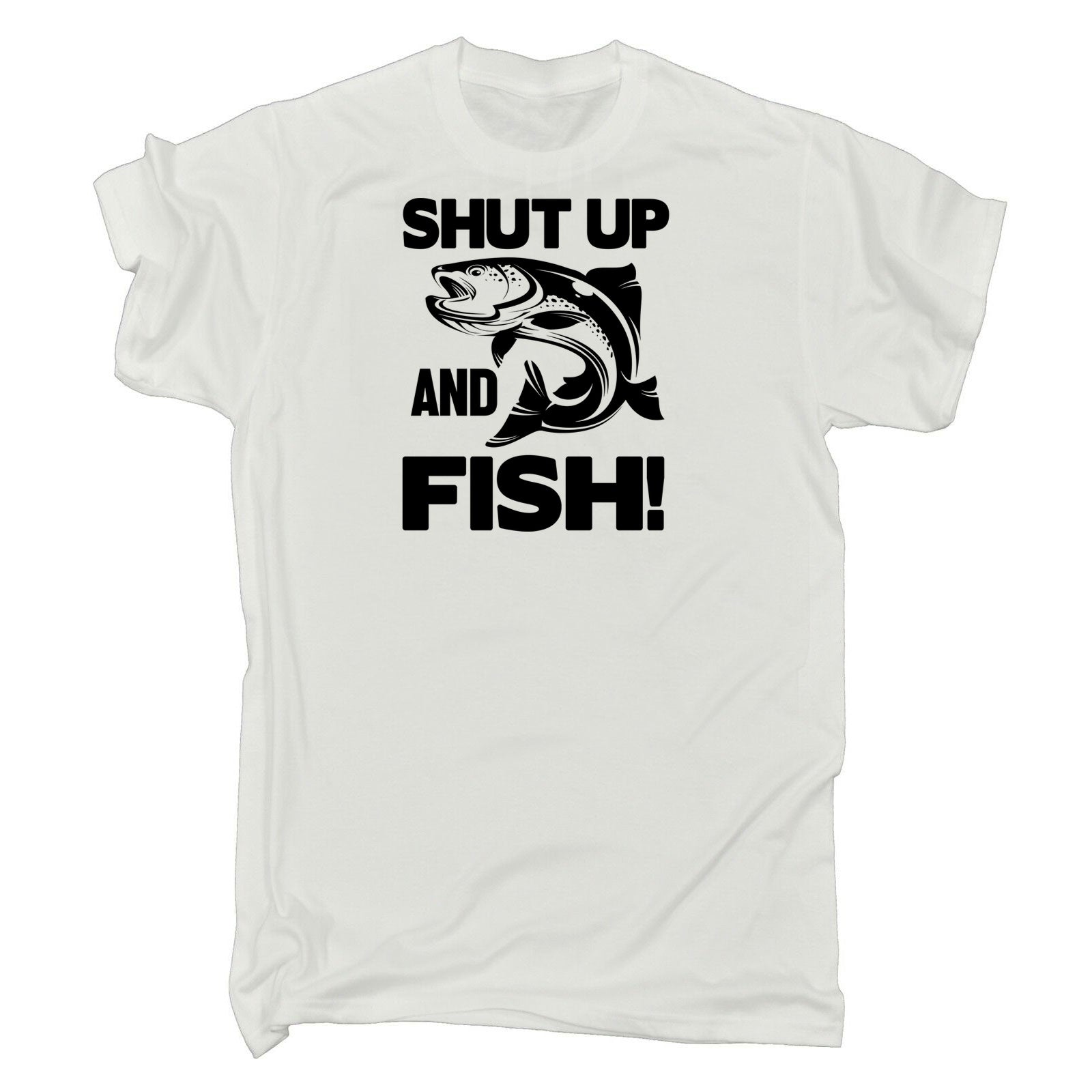 Shut Up And Fish Fishing - Mens 123t Funny T-Shirt Tshirts