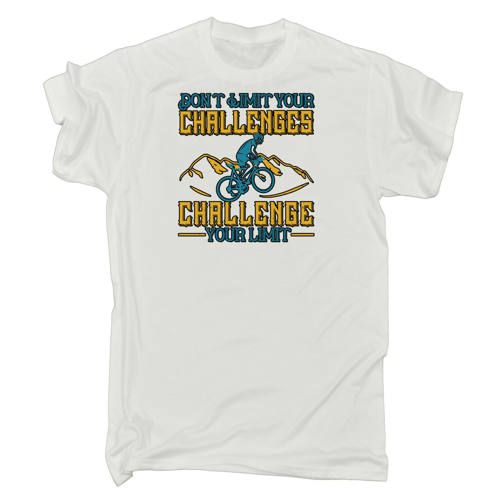 Mountain Bike Cycling Dont Limit Your Challenges - Mens 123t Funny T-Shirt Tshirts