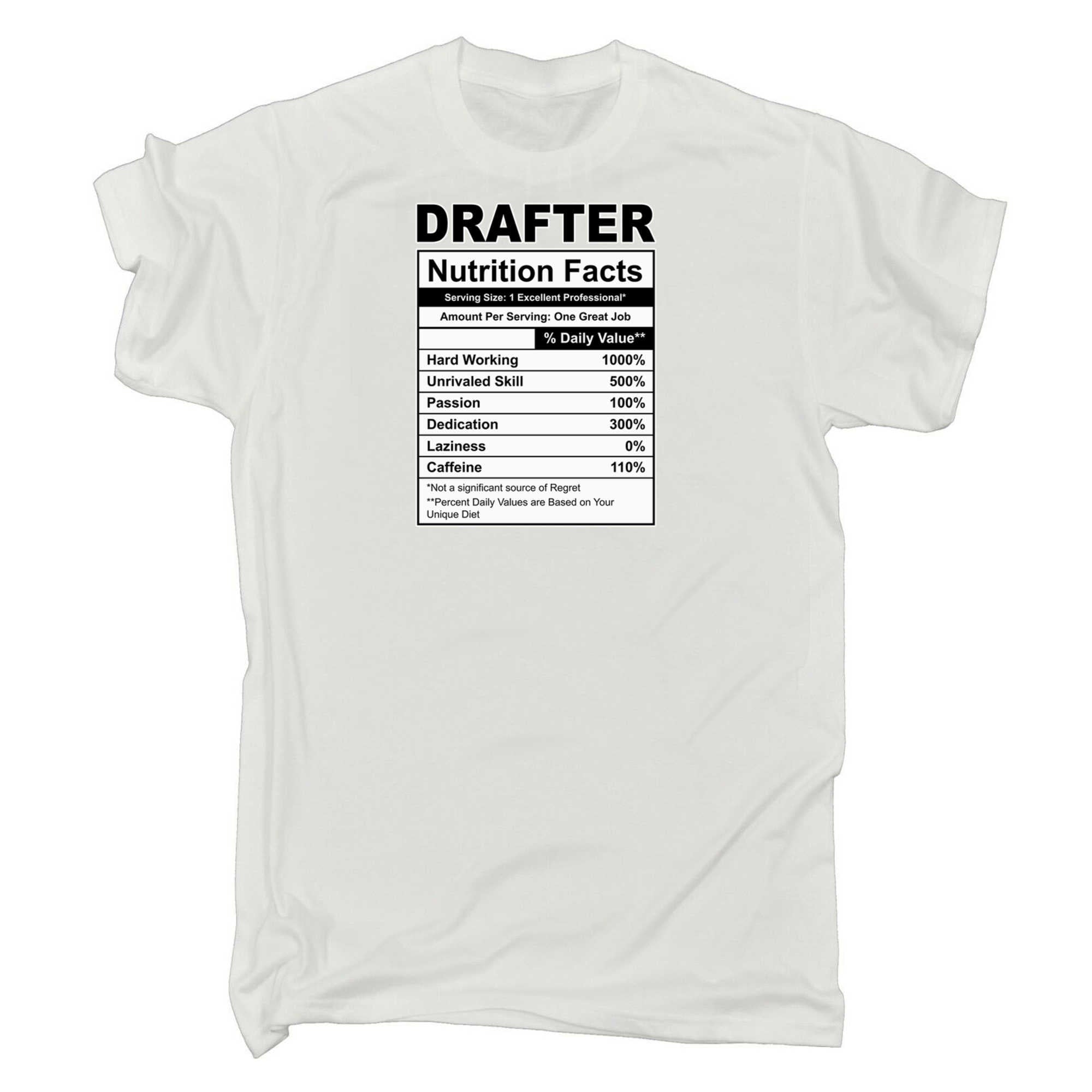 Drafter Nutrition Facts - Mens 123t Funny T-Shirt Tshirts