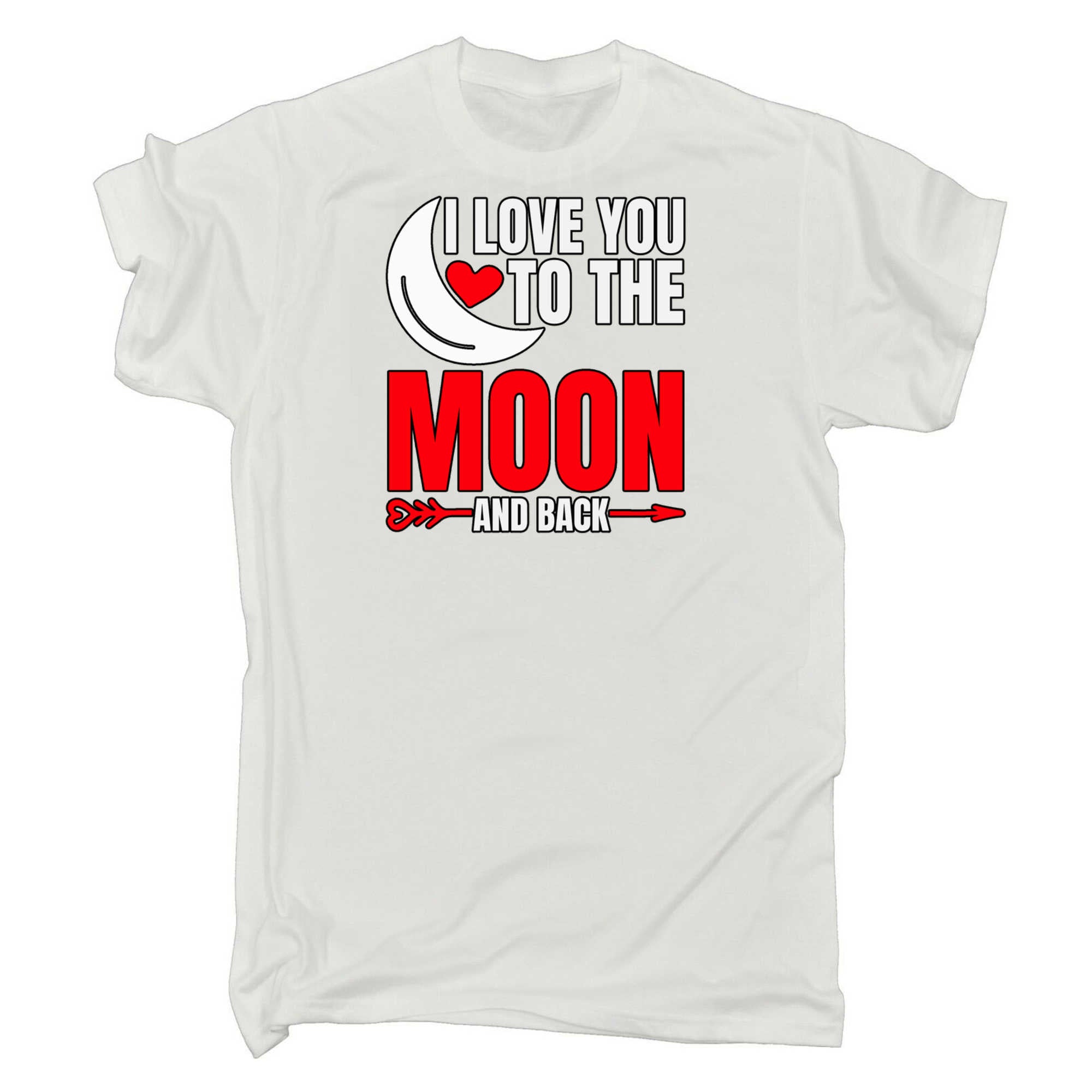 I Love You To The Moon And Back Valentines Day - Mens 123t Funny T-Shirt Tshirts