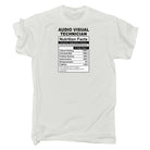 Audio Visual Technician Nutrition Facts - Mens 123t Funny T-Shirt Tshirts