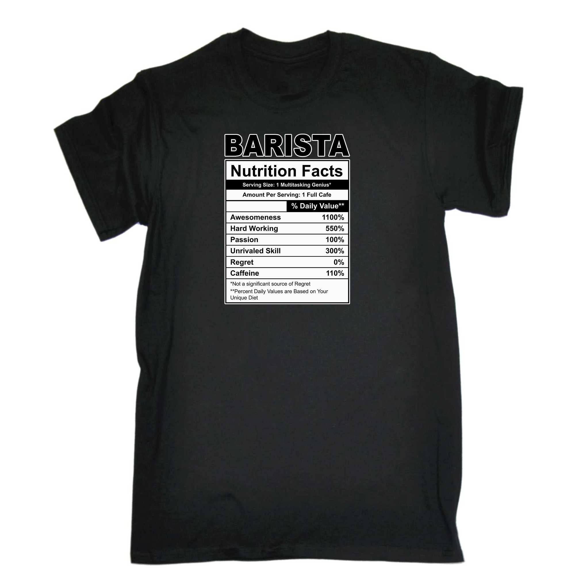 Barista Nutrition Facts - Mens 123t Funny T-Shirt Tshirts