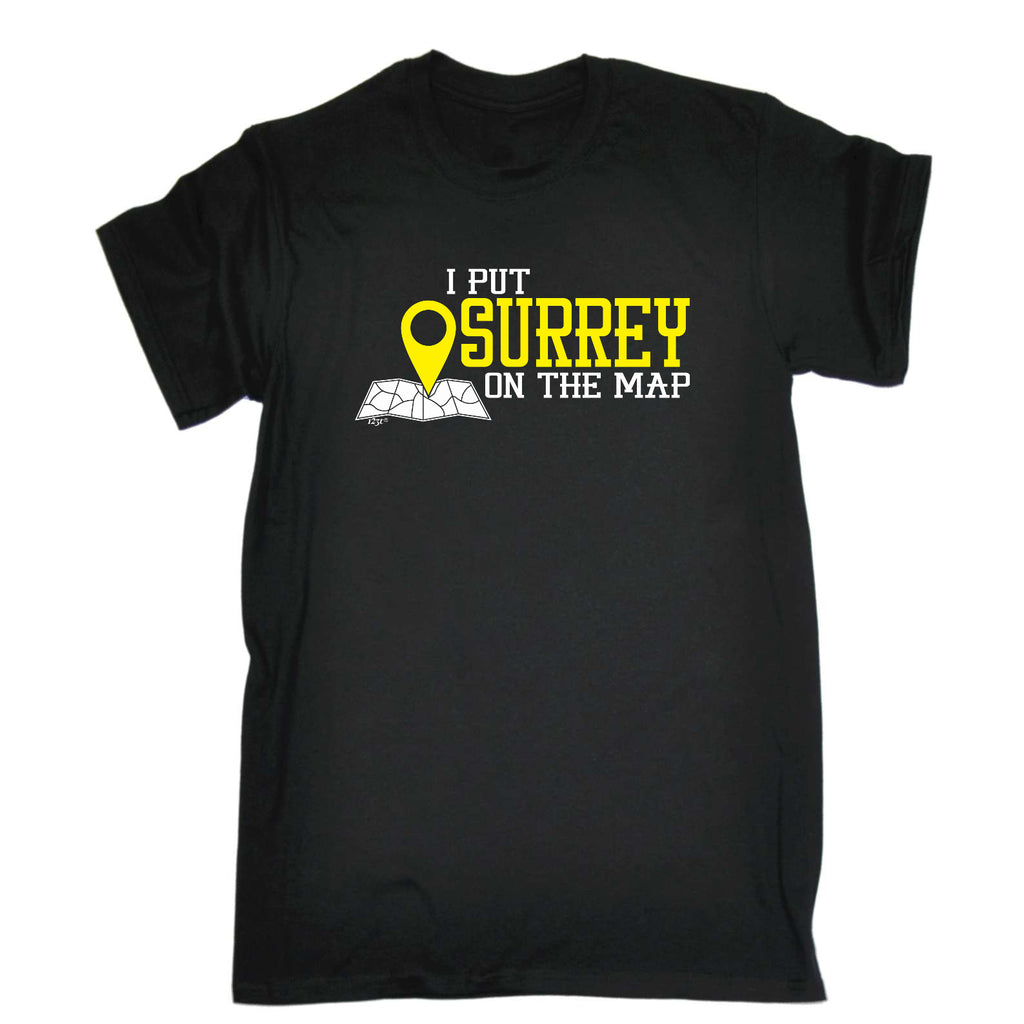 Put On The Map Surrey - Mens Funny T-Shirt Tshirts
