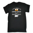 Bbq Shirt Drink Beer Smoke Meat Grill - Mens 123t Funny T-Shirt Tshirts