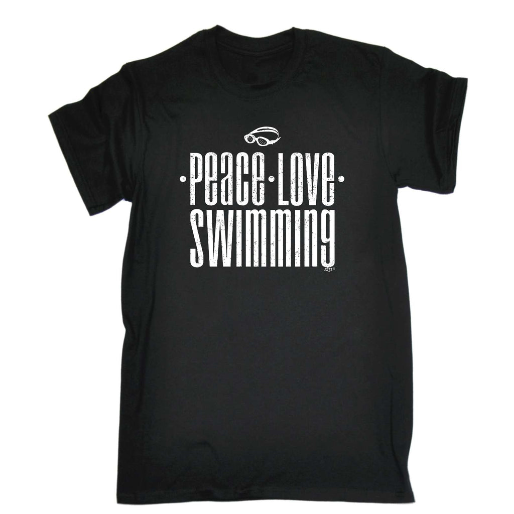 Peace Love Swimming - Mens Funny T-Shirt Tshirts