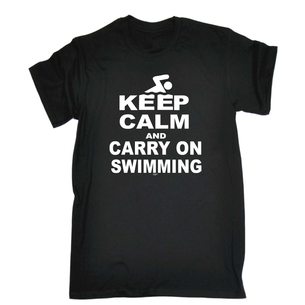 Keep Calm And Carry On Swimming - Mens Funny T-Shirt Tshirts
