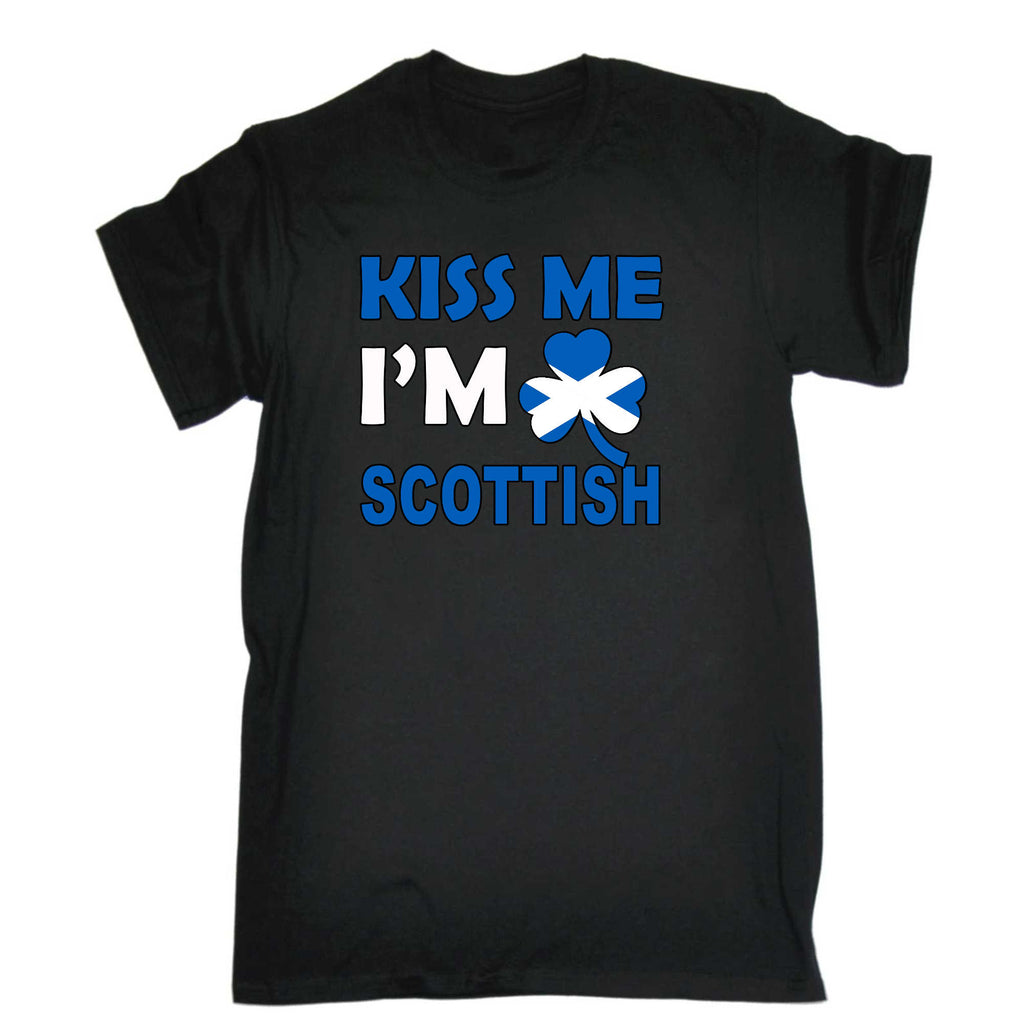 Kiss Me Im Scottish Scotland Flag Lucky - Mens 123t Funny T-Shirt Tshirts
