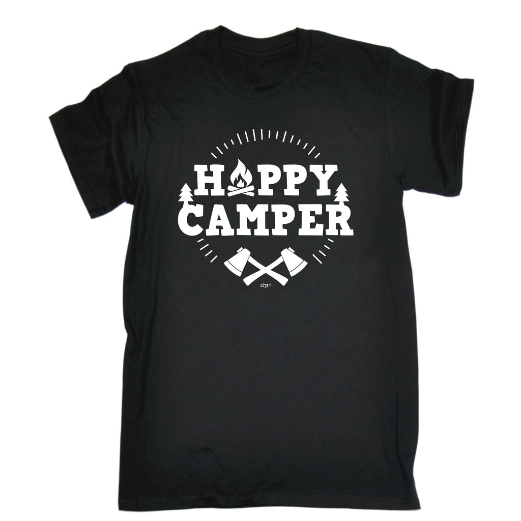 Happy Camper Camping - Mens Funny T-Shirt Tshirts