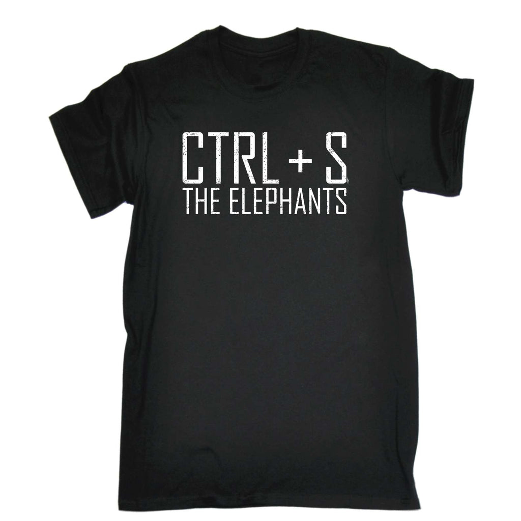 Ctrl S Save The Elephants - Mens Funny T-Shirt Tshirts