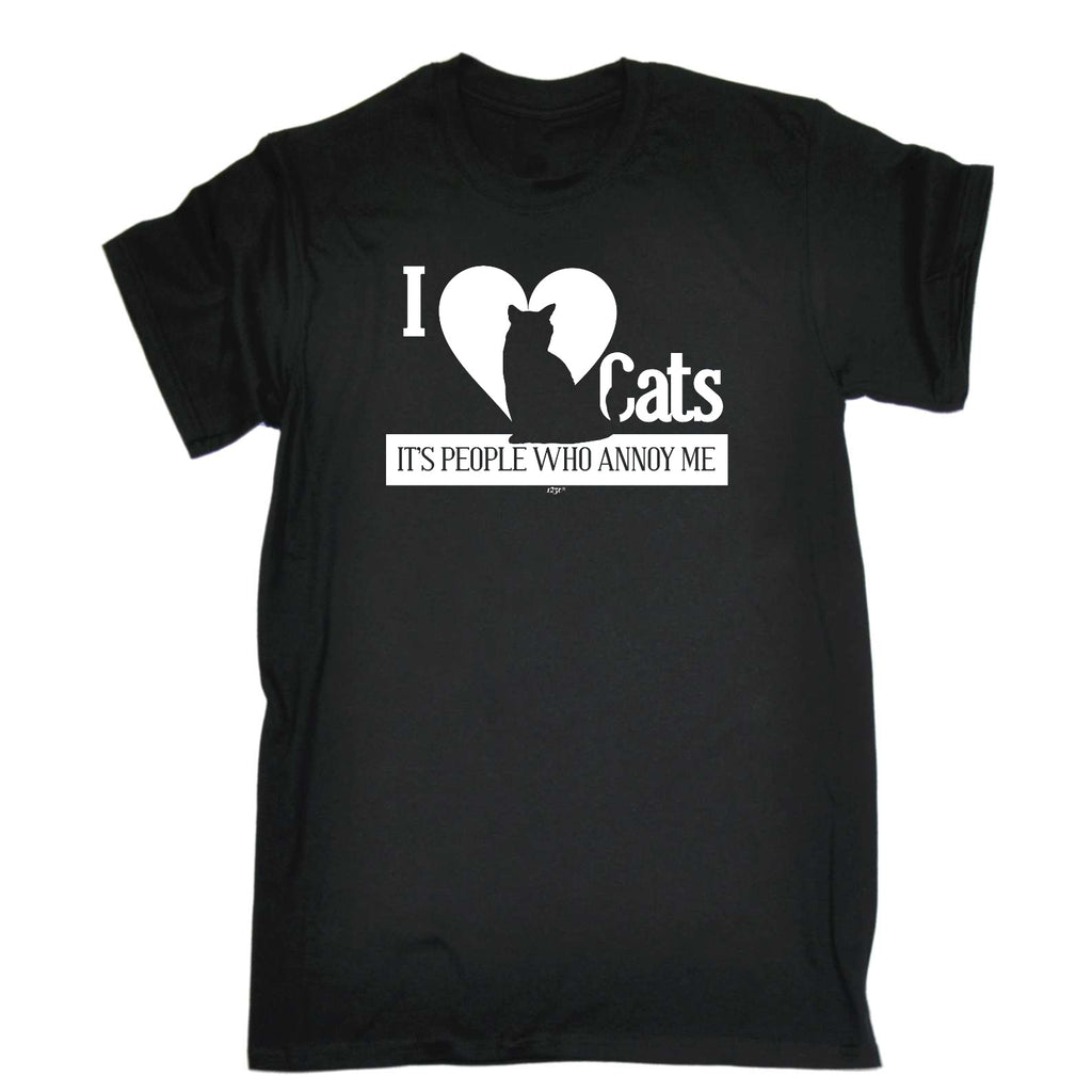Love Cats Its People Who Annoy Me - Mens Funny T-Shirt Tshirts