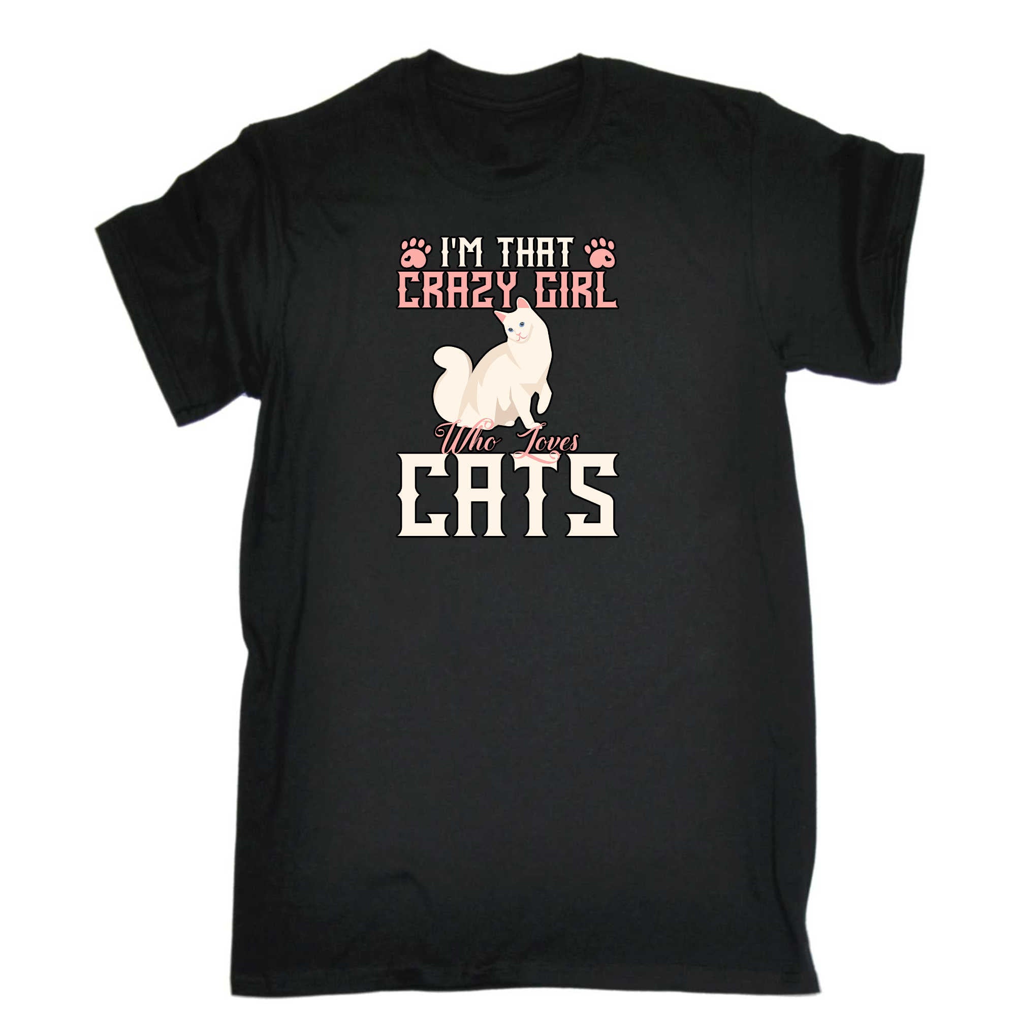 Im That Crazy Girl Who Loves Cats - Mens 123t Funny T-Shirt Tshirts