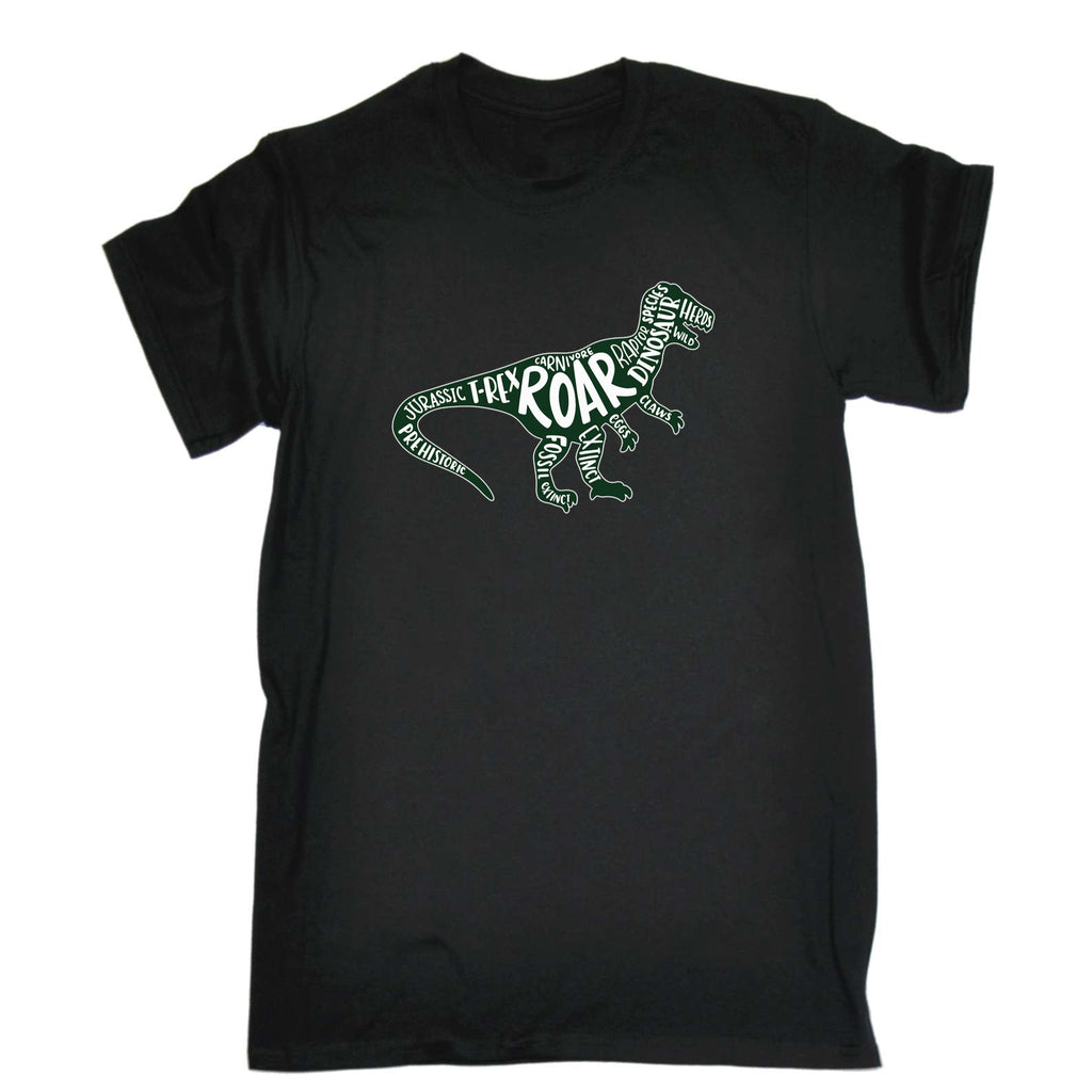 Roar Dinosaur T Rex Words Dino - Mens 123t Funny T-Shirt Tshirts
