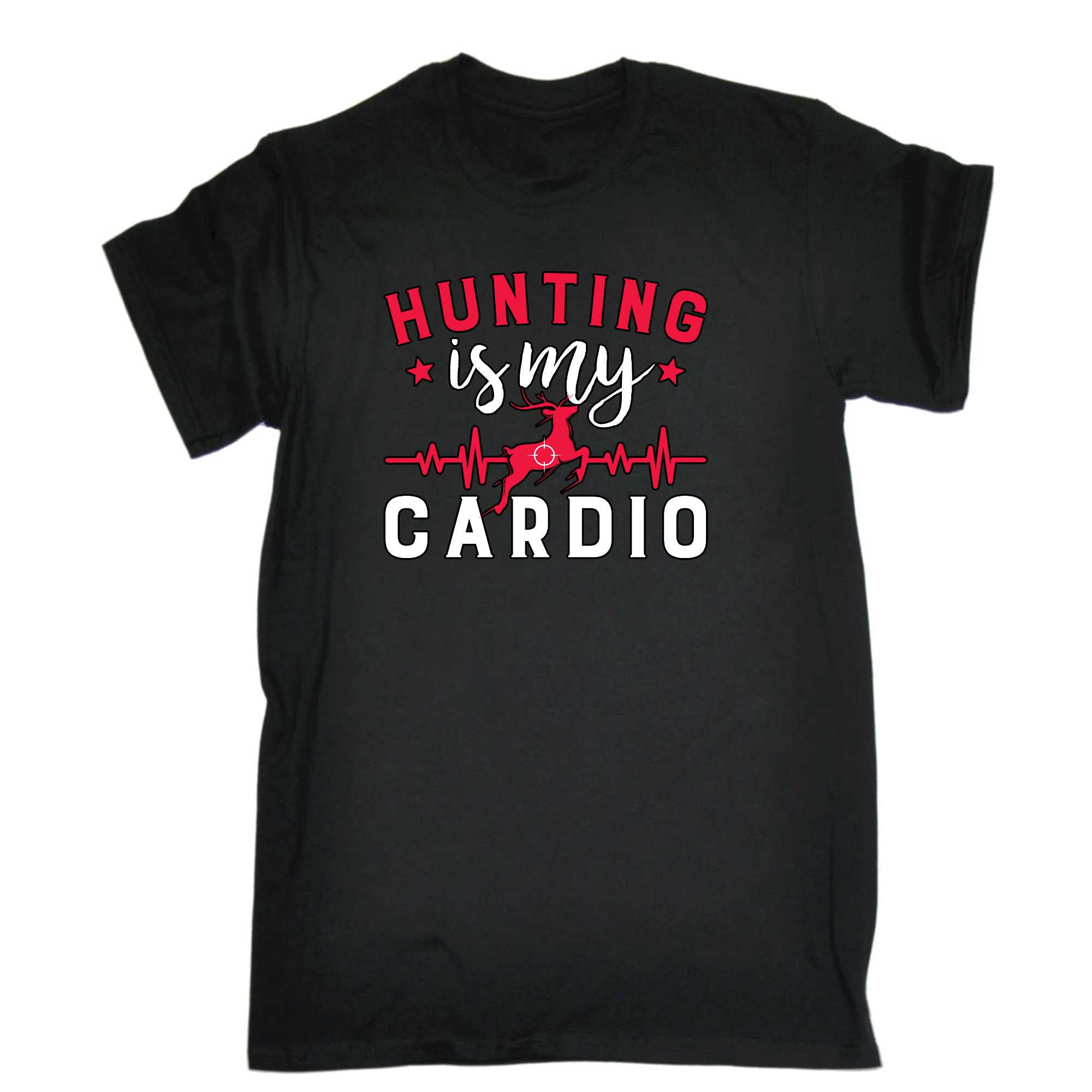 Hunting Is My Cardio Heartbeat Pulse - Mens 123t Funny T-Shirt Tshirts